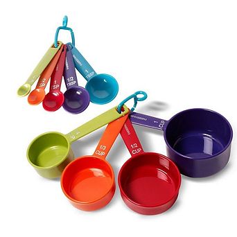 9 pc Nesting Measuring Set with Ring Easy-Read Durable Plastic