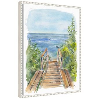 Sylvie Stariway to Beach Cape Cod Framed Canvas by Patricia Shaw