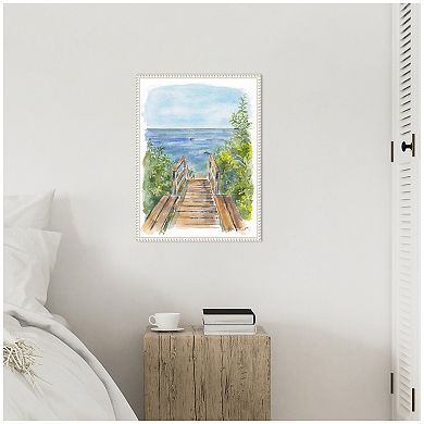 Sylvie Stariway to Beach Cape Cod Framed Canvas by Patricia Shaw