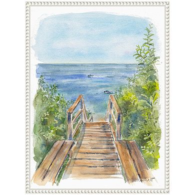 Sylvie Stariway to Beach Cape Cod Framed Canvas by Patricia Shaw