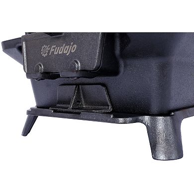 16 in. Portable Cast Iron Charcoal Grill in Black with Tabletop Cast Iron Skillet