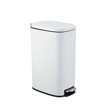 Slim 13 Gallon Skinny Stainless Steel Kitchen Trash Can with Removable Inner Bucket& Soft Close Lid