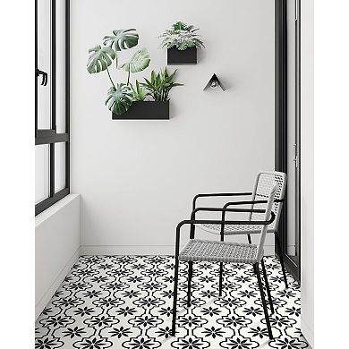 Black Peel Stick Vinyl Floor Tile Waterproof DIY 20pcs 7.87" Kitchen Bath