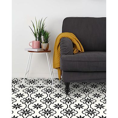 Black Peel Stick Vinyl Floor Tile Waterproof DIY 20pcs 7.87" Kitchen Bath