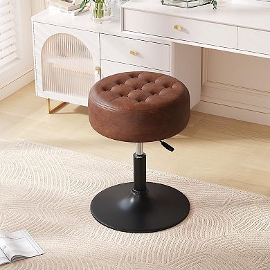 Mid-Century Tufted Swivel Vanity Stool