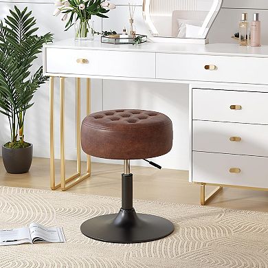 Mid-Century Tufted Swivel Vanity Stool