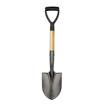 28" Round Shovel with Wooden D-Handle for Gardening