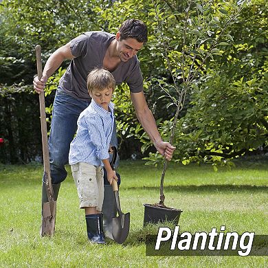 28" Round Shovel with Wooden D-Handle for Gardening