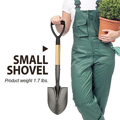 28" Round Shovel with Wooden D-Handle for Gardening