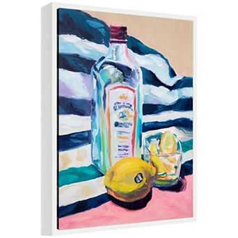 Sylvie Lemons and Gin Framed Canvas by Rachel Christopoulos