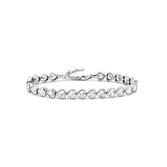 SHYMI Emerald Bezel Tennis Bracelet — .925 Silver, 14K Gold-Plated, 6" + 2" Ext