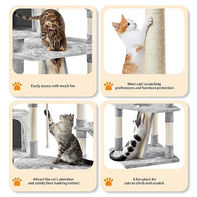 79" Multi-Level Cat Tree Condo Tower Play House
