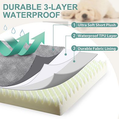 Waterproof Washable Dog Bed Crate Pad Reversible Anti-slip