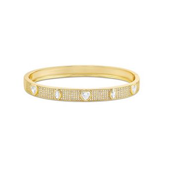 SHYMI Fancy Shape Pavé Bangle — .925 Silver, 14K Gold-Plated, CZ