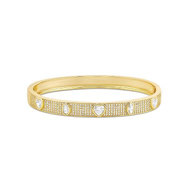 SHYMI Fancy Shape Pavé Bangle — .925 Silver, 14K Gold-Plated, CZ