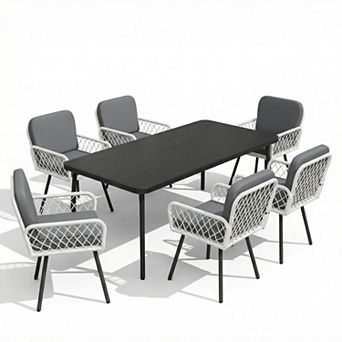 ANIXOL 7 pc Outdoor Dining Table & Chair Set
