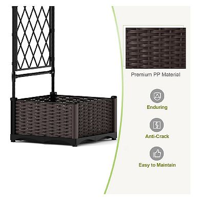 Metal Garden Arbor Trellis with Planter Boxes