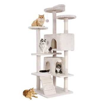 54" Cat Tree Tower Multi-Level Activity Center Sisal Posts Condos Perches Toys