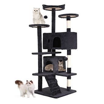 54" Cat Tree Tower Multi-Level Activity Center Sisal Posts Condos Perches Toys
