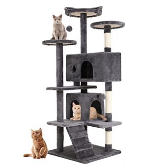 54" Cat Tree Tower Multi-Level Activity Center Sisal Posts Condos Perches Toys
