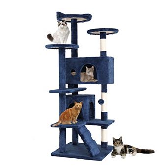54" Cat Tree Tower Multi-Level Activity Center Sisal Posts Condos Perches Toys