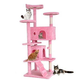 54" Cat Tree Tower Multi-Level Activity Center Sisal Posts Condos Perches Toys