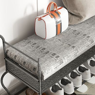 CEWOR Shoe Rack Bench with Soft Cushion, Small Space