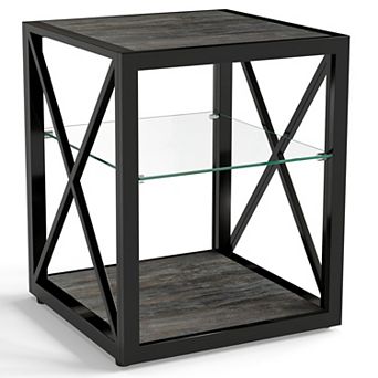 CEWOR 3 tier Storage Side Table End Table, Small Space Sofa Side Table with MDF Top