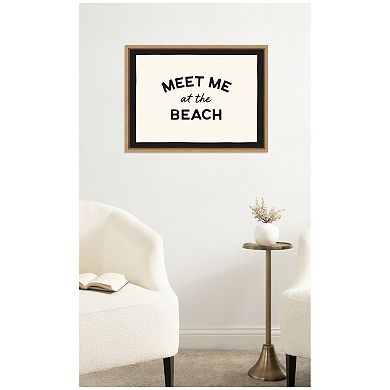 Meet Me at the Beach by Lucky Guava Framed Canvas Wall Art Print