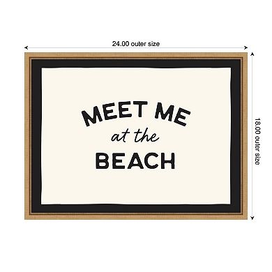 Meet Me at the Beach by Lucky Guava Framed Canvas Wall Art Print