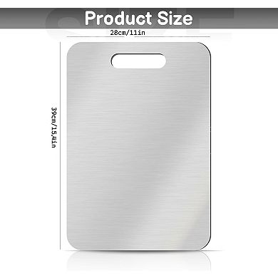 Double-Sided Titanium Stainless Steel Cutting Board for Meat and Vegetables 15.4"L x 11"W
