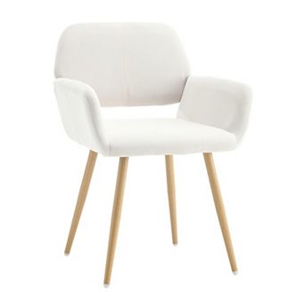 Mid-Century Upholstered Arm Chair Metal Tube Dining Side Seat