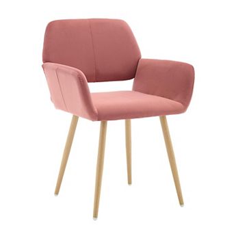 Mid-Century Upholstered Arm Chair Metal Tube Dining Side Seat