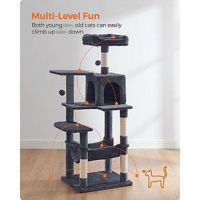 55.1" Cat Tree Multi-Level Condo Posts Perches Hammock Cave