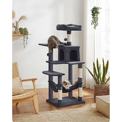 55.1" Cat Tree Multi-Level Condo Posts Perches Hammock Cave