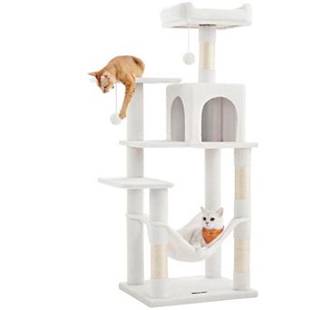 55.1" Cat Tree Multi-Level Condo Posts Perches Hammock Cave