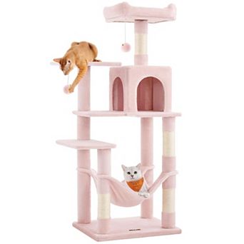 55.1" Cat Tree Multi-Level Condo Posts Perches Hammock Cave