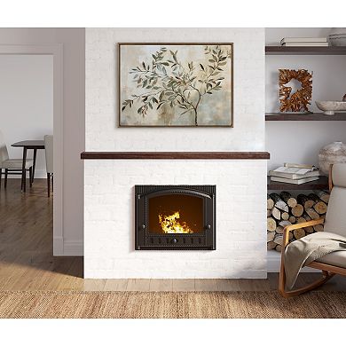 Sylvie Olive Tree Abstract Framed Canvas by The Creative Bunch Studio