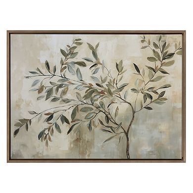 Sylvie Olive Tree Abstract Framed Canvas by The Creative Bunch Studio