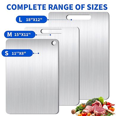 Titanium Double-Sided Food-Safe Chopping Board for Kitchen & Camping 18"L x 12"W