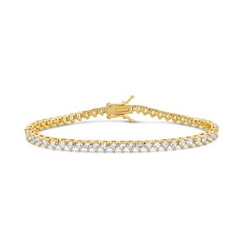 SHYMI 2mm Round Tennis Bracelet — 18K Gold-Filled, Rhodium, CZ, 6" + 2" Ext