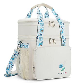 16L Insulated Dual Compartment Lunch Tote Cooler for Work Picnic Hiking