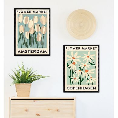 Sylvie Flower Market 3 and 4 Framed Canvas Art Set by Carrie Cantwell