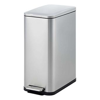 Slim 13 Gallon Stainless Steel Step-On Trash Can,Kitchen Bin with Removable Inner Bucket