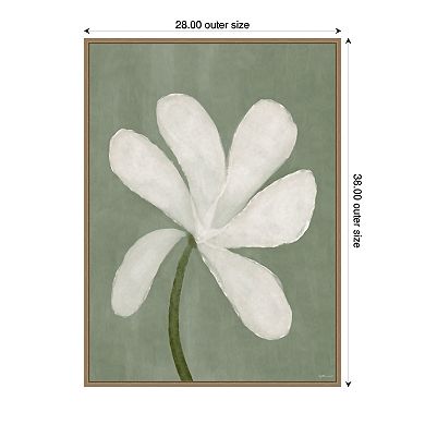White Floral by Gabrielly Guedes Framed Canvas Wall Art Print