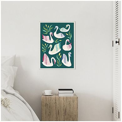 Sylvie Swans Pond Framed Canvas by Rachel Lee
