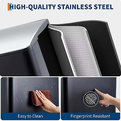 16 Gallon Dual Stainless Steel Kitchen Trash Can Soft-Close Foot Pedal Removable Inner Bucket