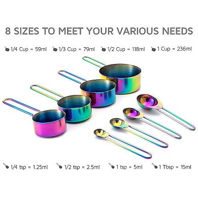 8-piece Stainless Steel Measuring Set Kitchen Baking Tools