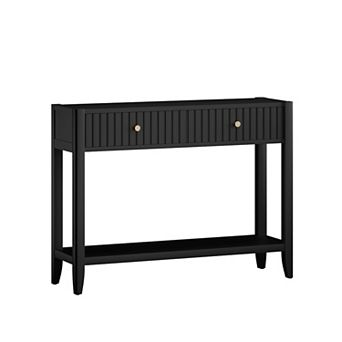 Console Table with Drawers and Storage Shelf, 29.5"H x 39.4"W x 11.8"D, Black