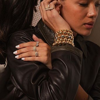 SHYMI Oversized Ball Bracelet — 18K Gold-Filled, Rhodium, Stretch